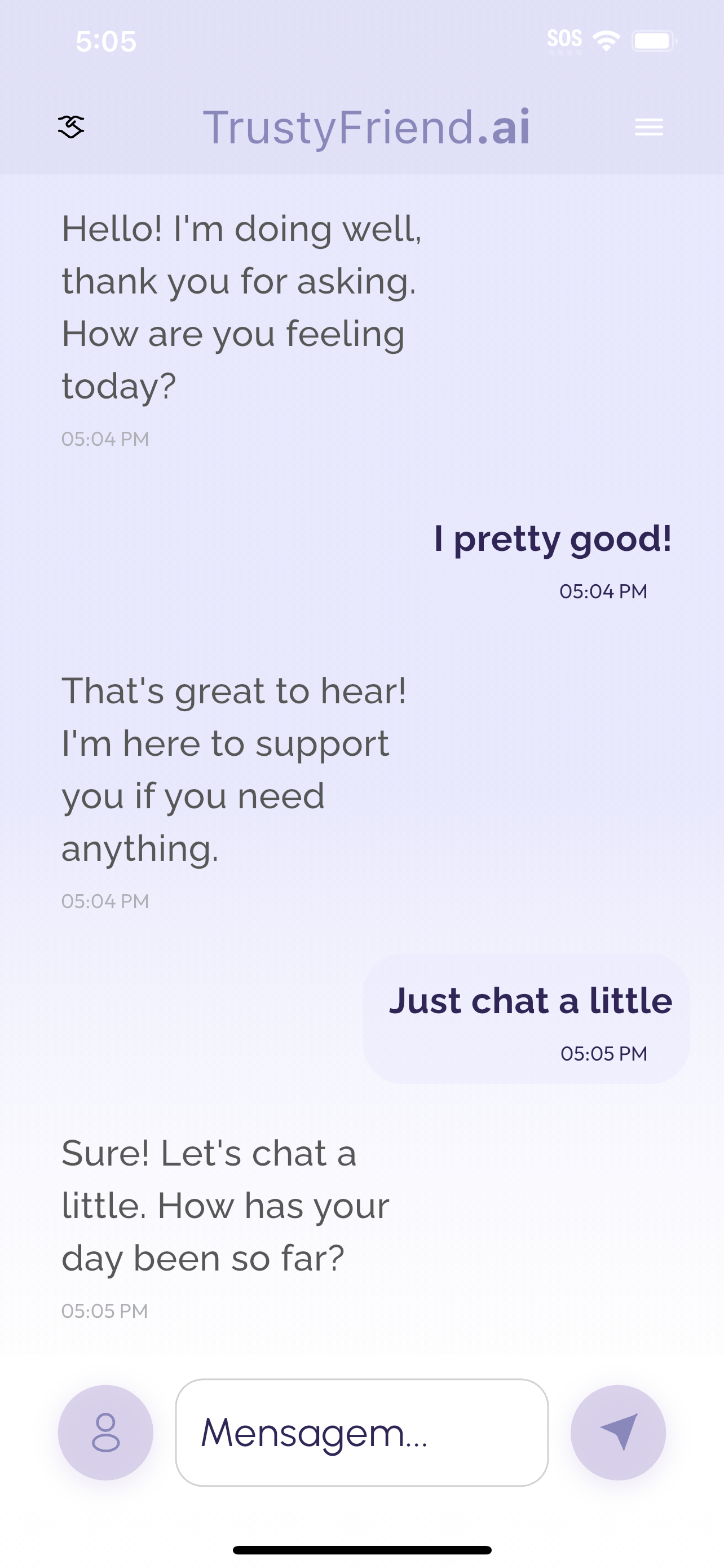 Trusty Friend AI Text Chat